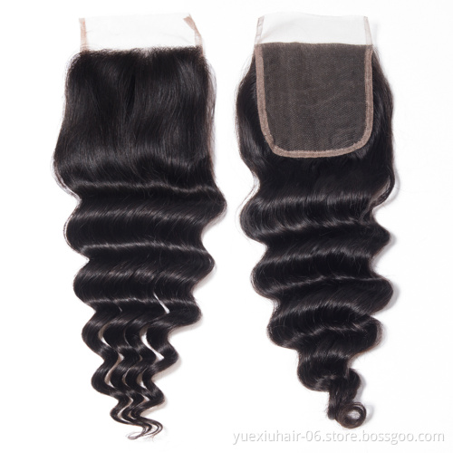 Wholesale 10a Grade Brazilian Human Hair Cuticle Aligned Virgin  Hair Vendor Curly Loose Deep Wave 3 Bundles with Closure